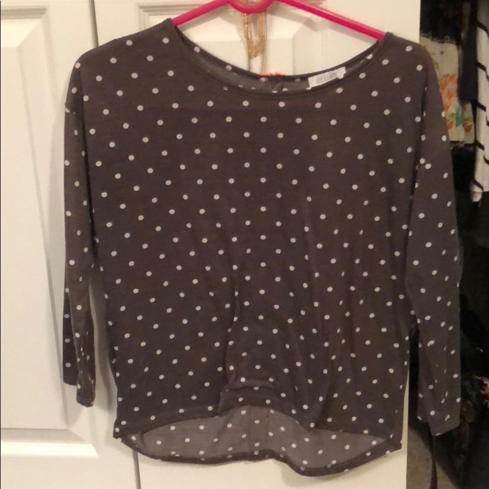 Hi-Low polka dot shirt